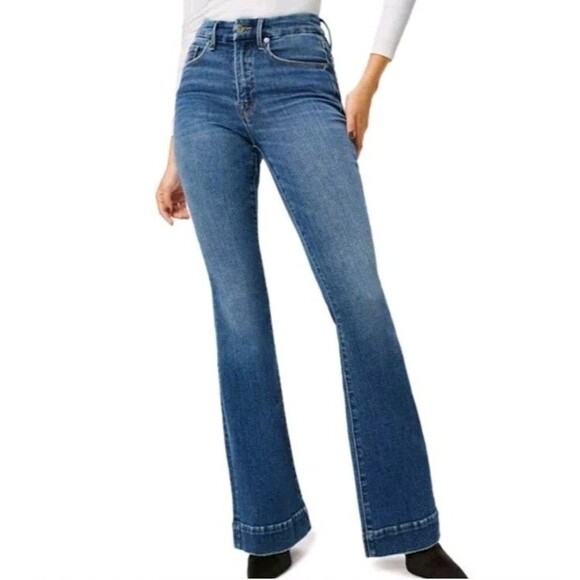 Good American Denim - Good American Good Legs Flare Jeans Size 26/2 Med Wash Stretch 34" inseam